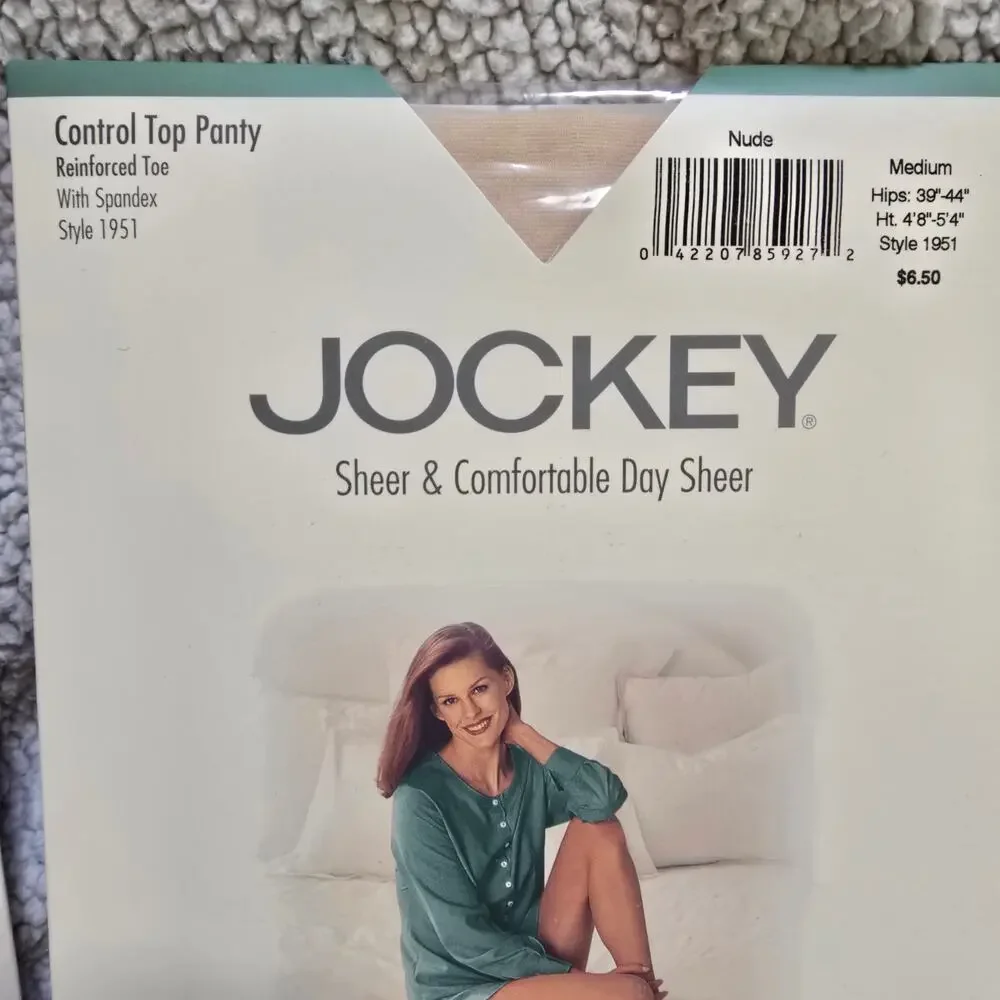 Vintage Jockey Pantyhose Lot 3 Medium Sand Nude Bodyshaper Day Sheer NIP
